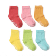 6pairs Baby Girls Kids Anti skid Breathable Crew Socks