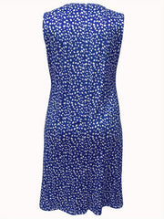 Casual Tank Dress Women's Plus Allover Print Round Neck Medium Stretch