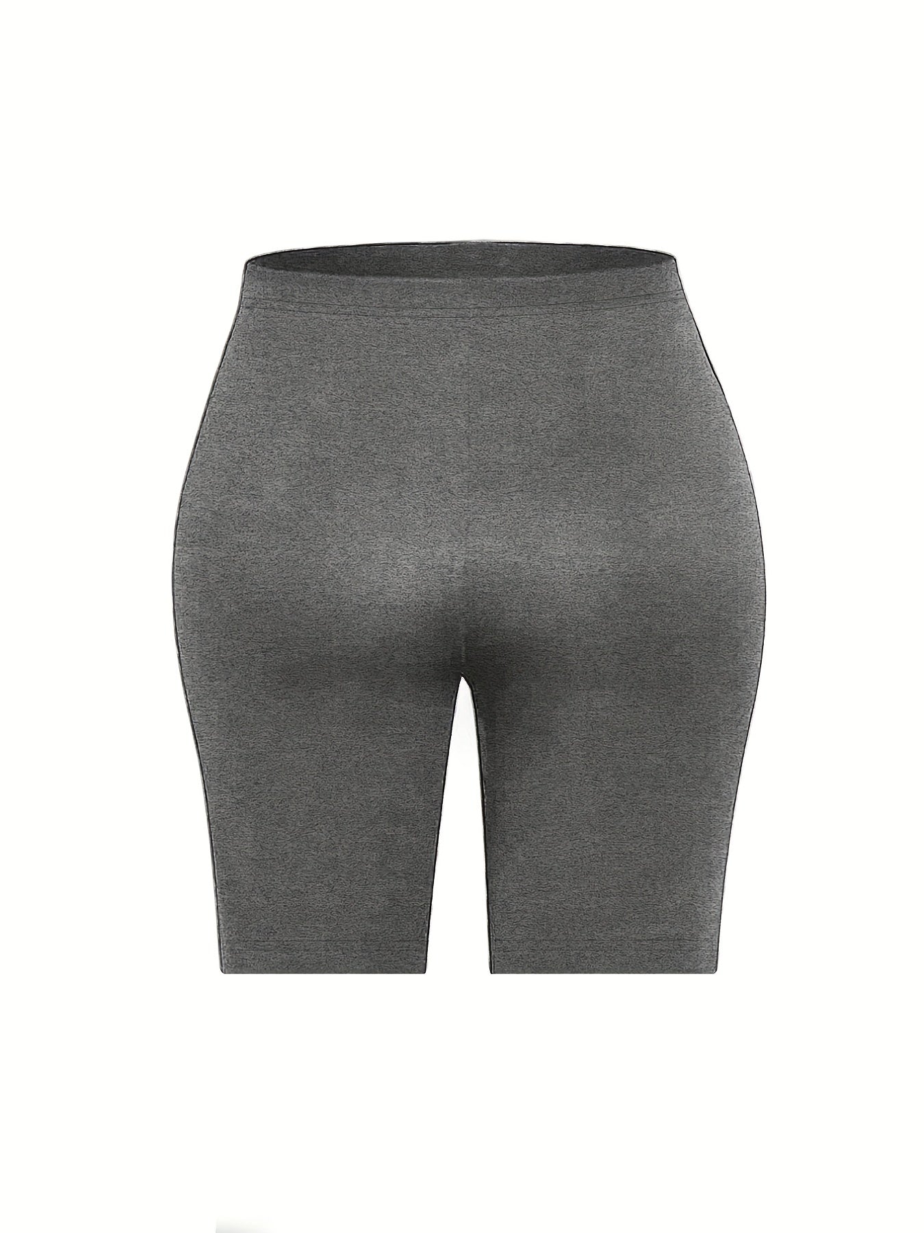 Casual Shorts Women's Plus Solid Elastic Waist High Stretch