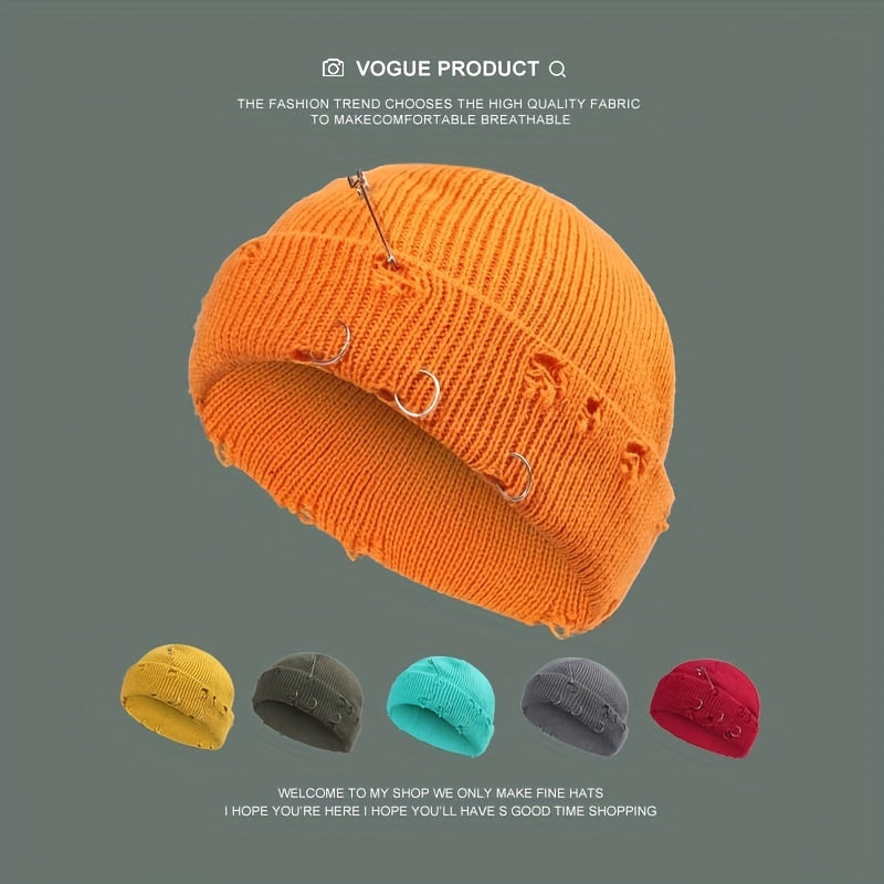 Winter Warm Knitted Woolen Hat Men Women Melon Skin Hat