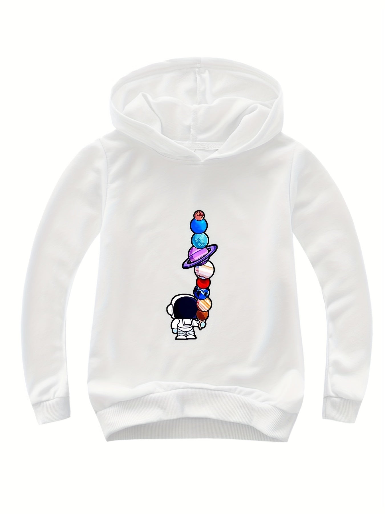 Astronaut Pattern V Neck Sweatshirt for Girls