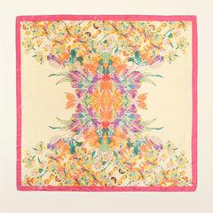 Flower Print Bandana Satin Shawl Silk Square Scarf Head Wrap
