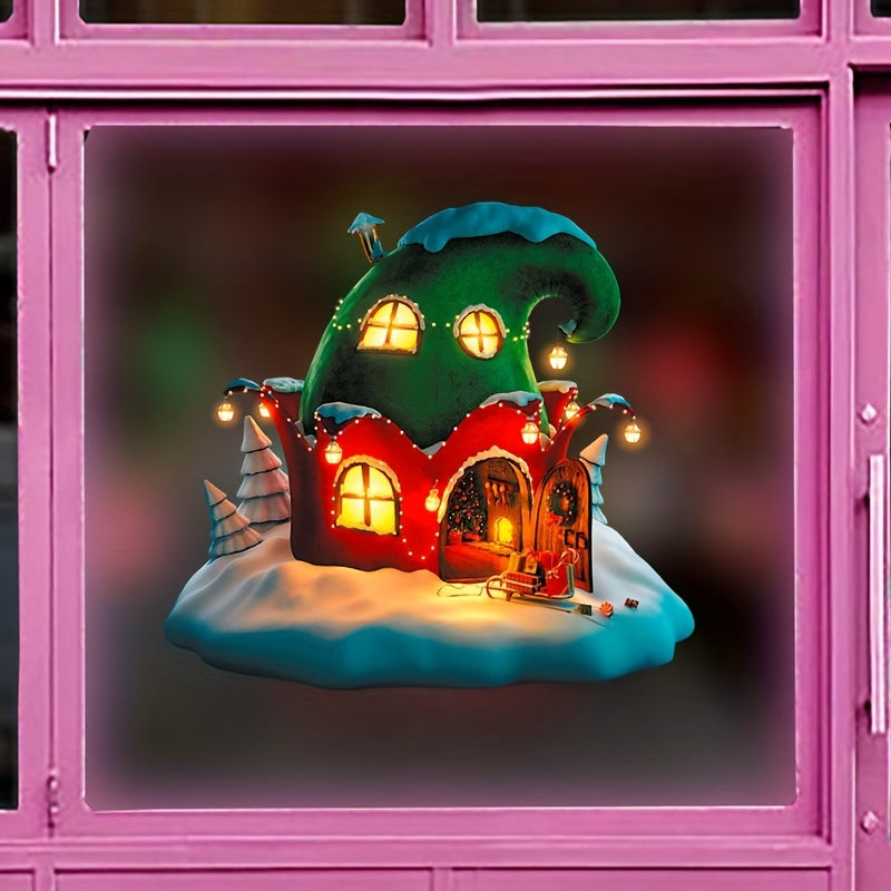 Christmas Castle Wall Sticker Decor for Bedroom Living Room Kitchen