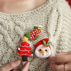 Wool Needle Felting Kit Christmas Brooch Series DIY Art Craft