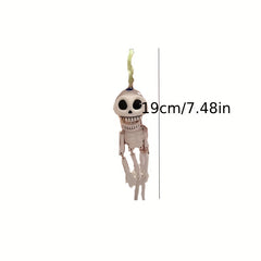 Funny Pull Cord Skeleton Key Chain Halloween Skeleton Pendant Party Decoration