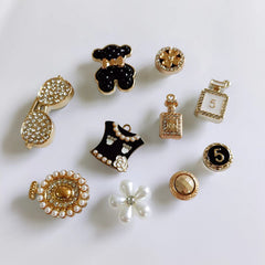 12pcs Shoe Jewelry Bear Glasses Chain Set DIY Shoe Buckle Accessories