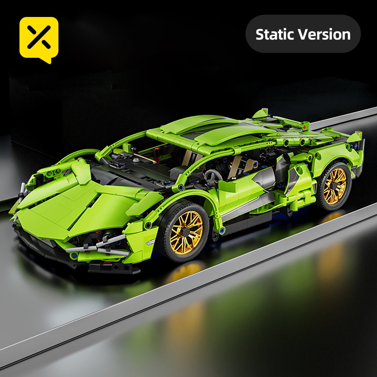 1 10 Scale Green Sports Car Building Blocks