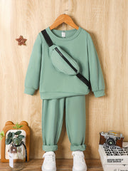 Boys Casual T shirt & Shorts Set with Crossbody Bag - Summer Holiday Party