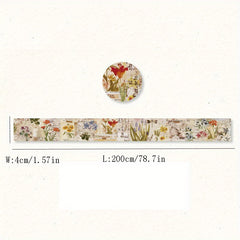 Vintage Butterfly Plant Washi Tape 2m
