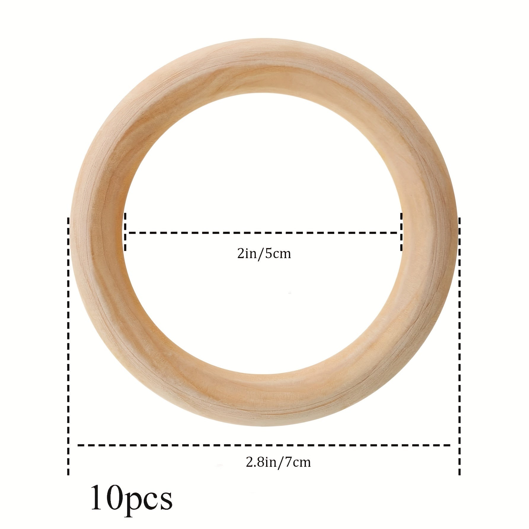 10pcs Unfinished Wood Rings DIY Craft Jewelry Bangle