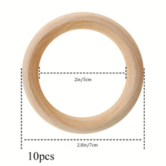 10pcs Unfinished Wood Rings DIY Craft Jewelry Bangle
