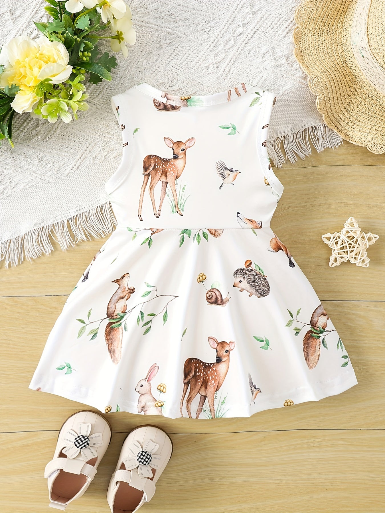 European & American Baby Girls Fawn Dress