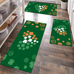 Four Leaf Clover Print Rug Love Pattern Carpet Machine Washable Floor Mat