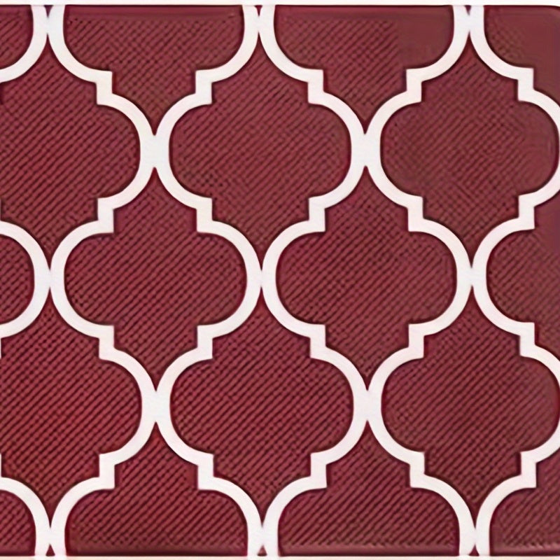 Moroccan Plaid Kitchen Mat Anti Fatigue Cushion Waterproof Non Slip