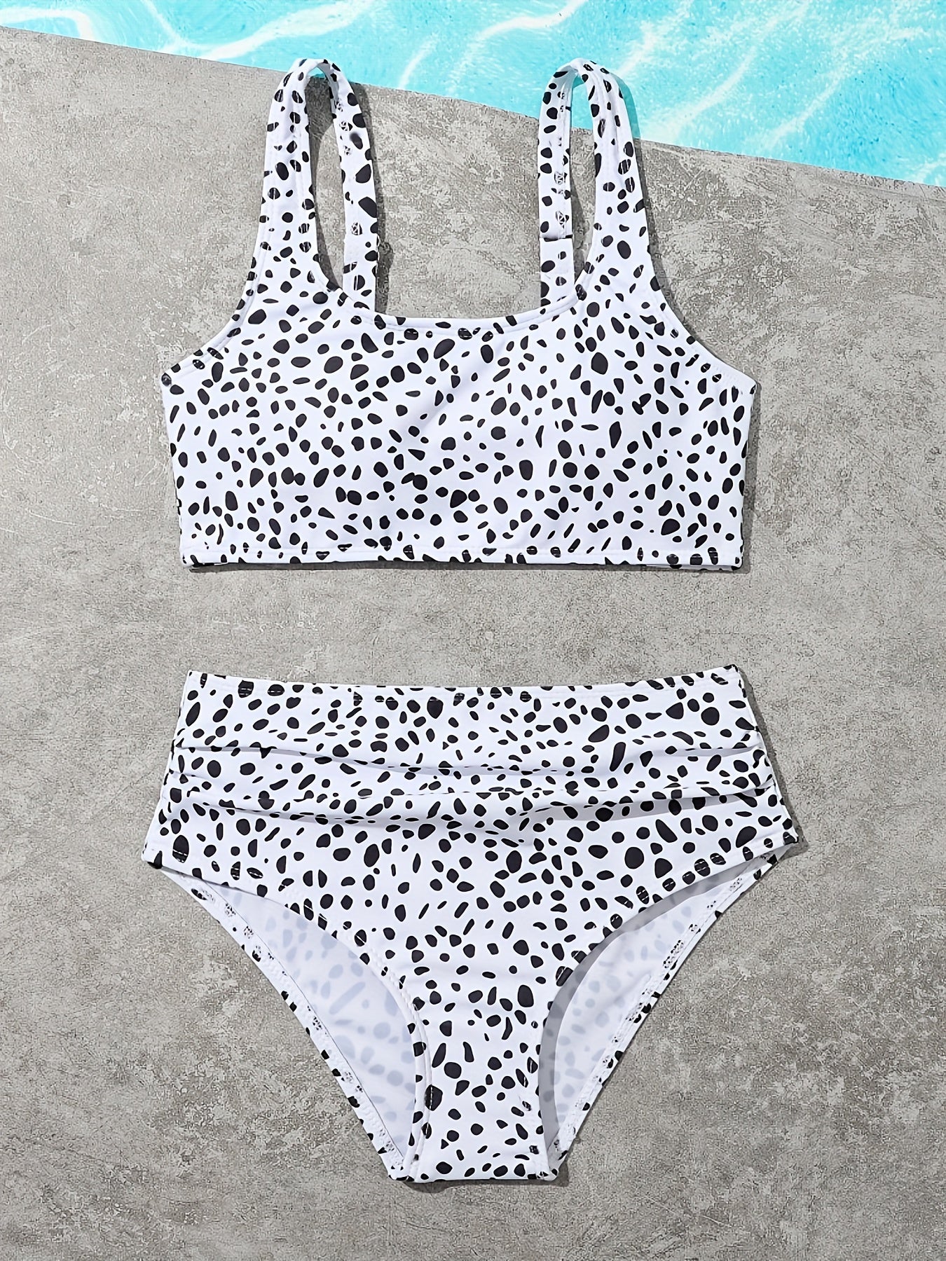 Girls 2pcs Cow Print Swimsuit Sets for Hawaii Vacation