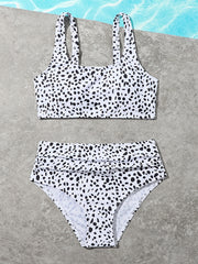 Girls 2pcs Cow Print Swimsuit Sets for Hawaii Vacation