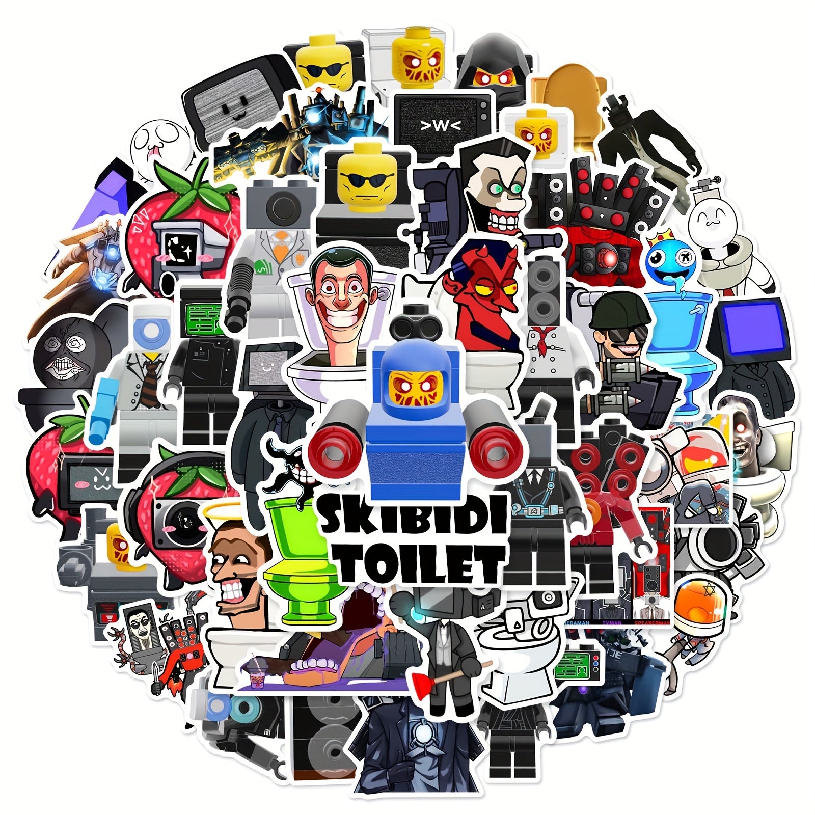 50pcs Toilet Man Stickers Waterproof Decorative Stickers