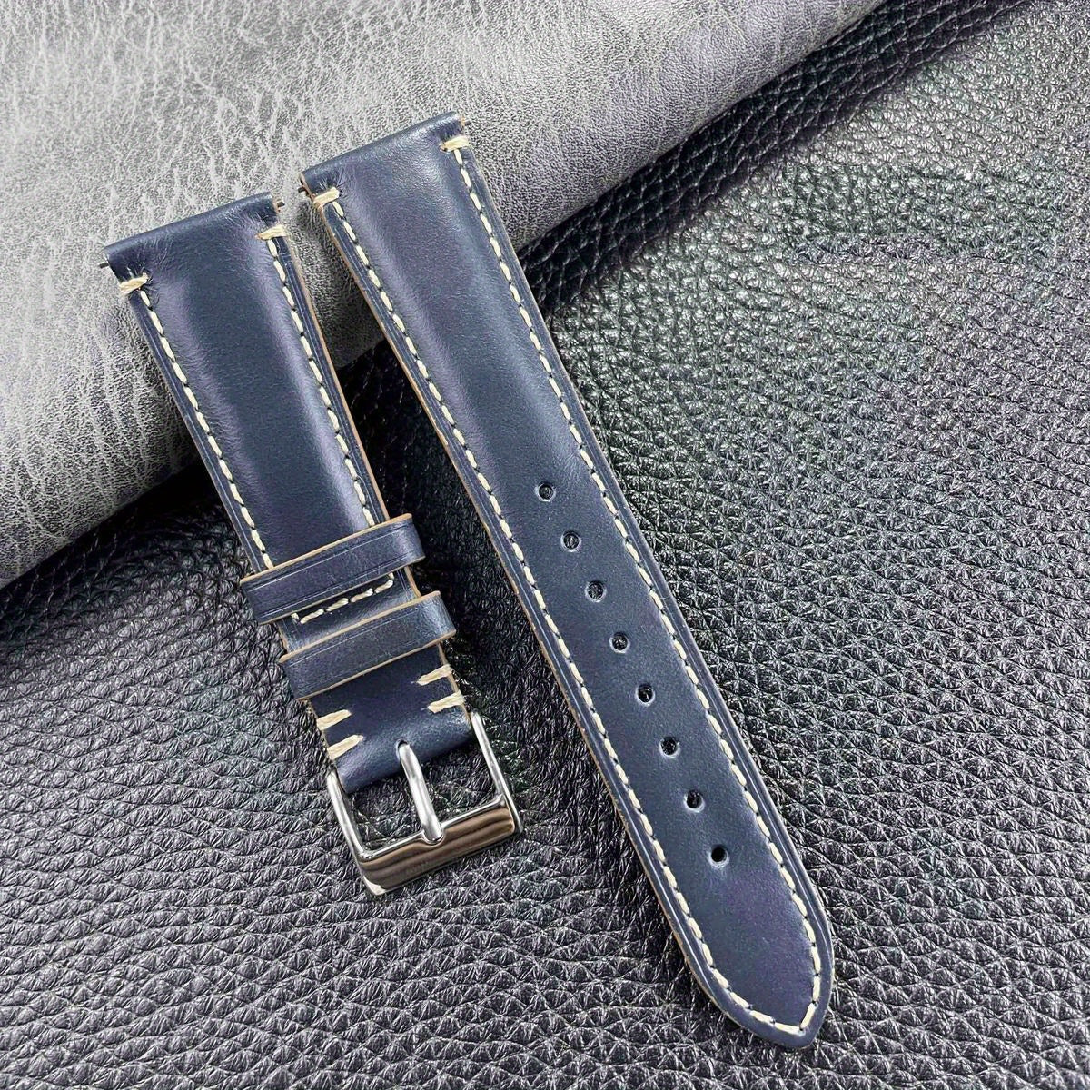 Cowhide Leather Strap Quick Release Watch Chain 20 22 24mm