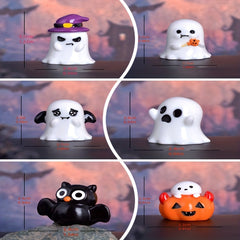 Halloween Wizard Ghost Crystal Ball Decoration 2-3in Pumpkin Ghost Trinket