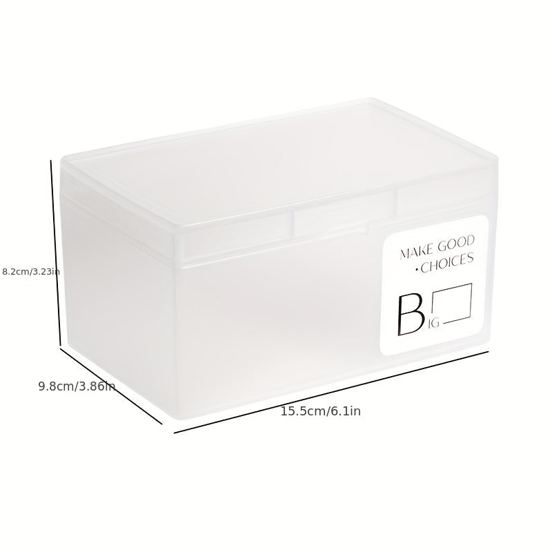 Transparent Desktop Storage Box with Lid for Student Dormitory