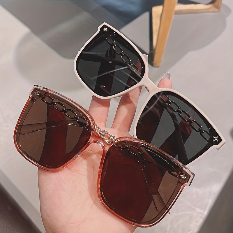 Square Polarized Sunglasses Metal Glasses UV400