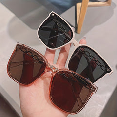 Square Polarized Sunglasses Metal Glasses UV400
