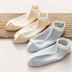 5 Pairs Vertical Striped Low Cut Cotton Ankle Socks