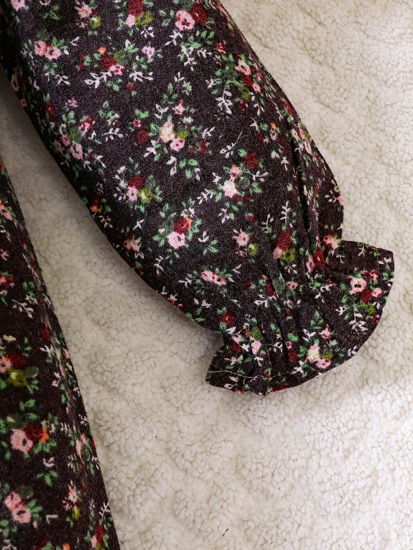 Girl's Floral Dress & Knitted Vest Set for Spring/Autumn