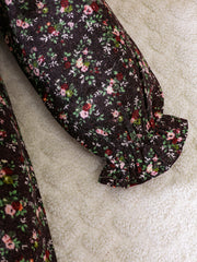 Girl's Floral Dress & Knitted Vest Set for Spring/Autumn