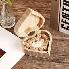 Unpainted Wooden Heart Shape Box with Hinged Cover - DIY Art Craft Jewelry Box