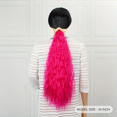Long Kinky Curly Ponytail Extensions 96 Cm with Hair Ties