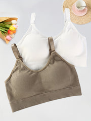 2pcs Seamless Camisole Bra Backless Underwear for Women