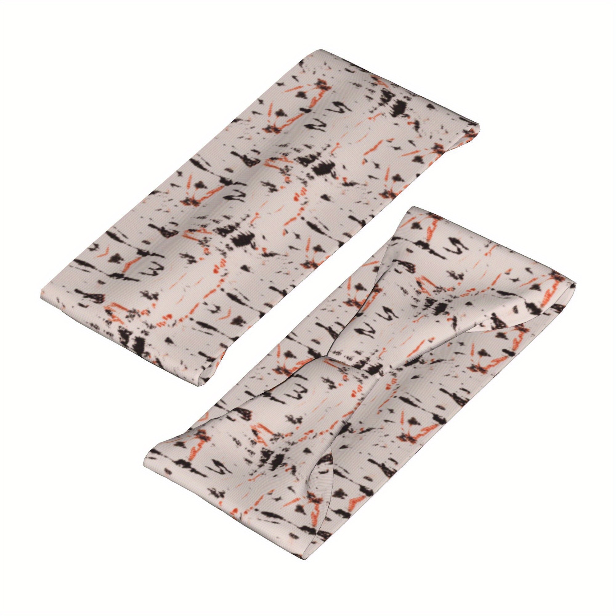 Men's Tie Dye Headband Orange Gray Athletic Breathable Stretchy Sport Headband