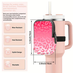 Leopard Print Bottle Storage Bag 40Oz Ice Tumbler Purse Bag