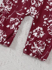Baby Girls Floral Print Bowknot Romper Jumpsuit