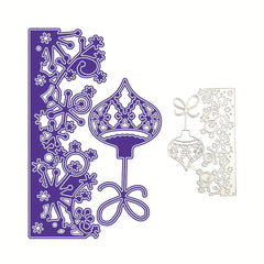 1pc Christmas Lace Ball Die Cuts For Gift Blessing Greeting Card Background DIY