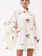 Sunflower Print Long Sleeve Casual Blouse