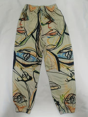 Graffiti Print Jogger Pants Elastic Waist Casual Long Length Women's Clothing