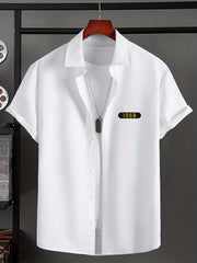 Men's Lapel Solid 4998 Graphic Button Down Shirts Top Blouse