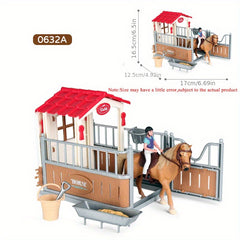 Deluxe Farm Ranch Playset with Stable & Horseback Riding Scene