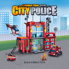 543pcs City Fire Station Building Blocks Set - Great Gift for Kids