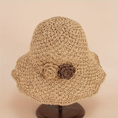 Flower Foldable Sun Hat Seaside Vacation Sun Hat