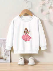 OERYUI Cartoon Princess Crew Neck Pullover Top for Kids