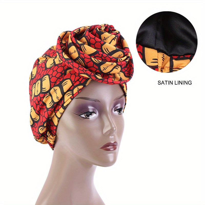 Boho Turban Cap Flower Print Head Wrap Bonnet Beanie Head Scarf Chemo Hats