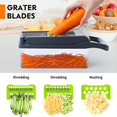 15-in-1 Vegetable Onion Chopper Kitchen Food Cutter With Container