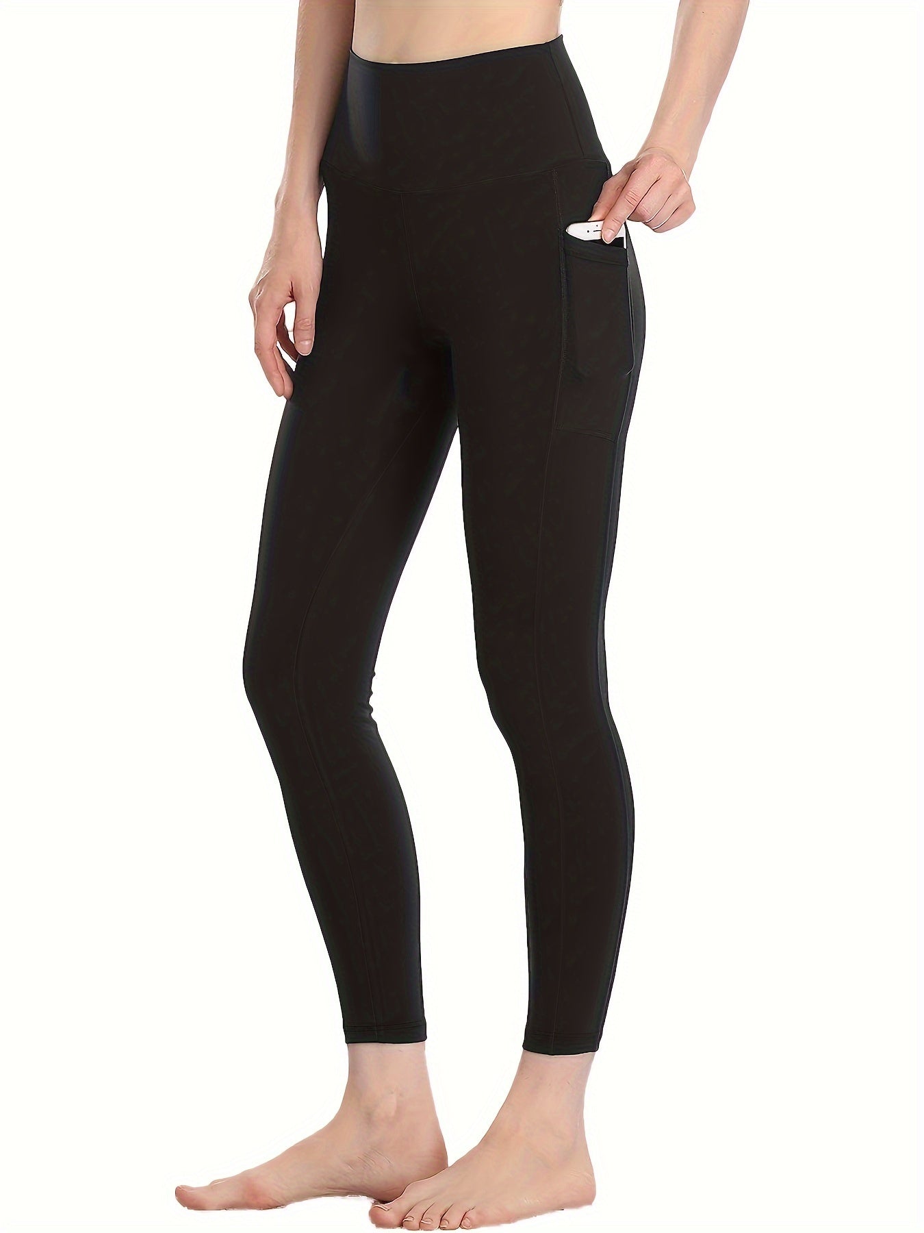 Soft Leggings With Pockets Tummy Control Workout Yoga Running Pants
