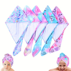 Microfiber Hair Towel with Button Soft Hair Drying Cap Hair Turban Hair Towel