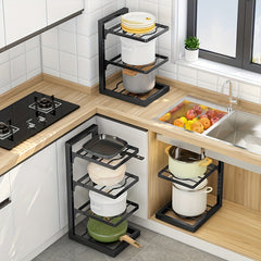 1pc Kitchen Storage Rack Cutting Board Pot Lid Storage Under Sink Organizer