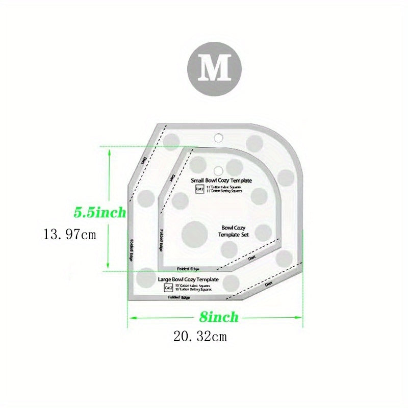Quilting Rulers & Templates Set for Bowl Cozy DIY Crafts