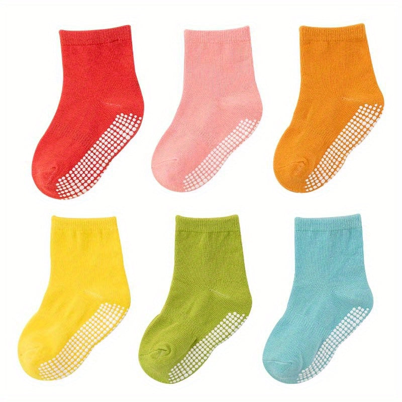 6 Pairs Baby Non-slip Toddler Socks Girls Anti-skid Cotton Sock